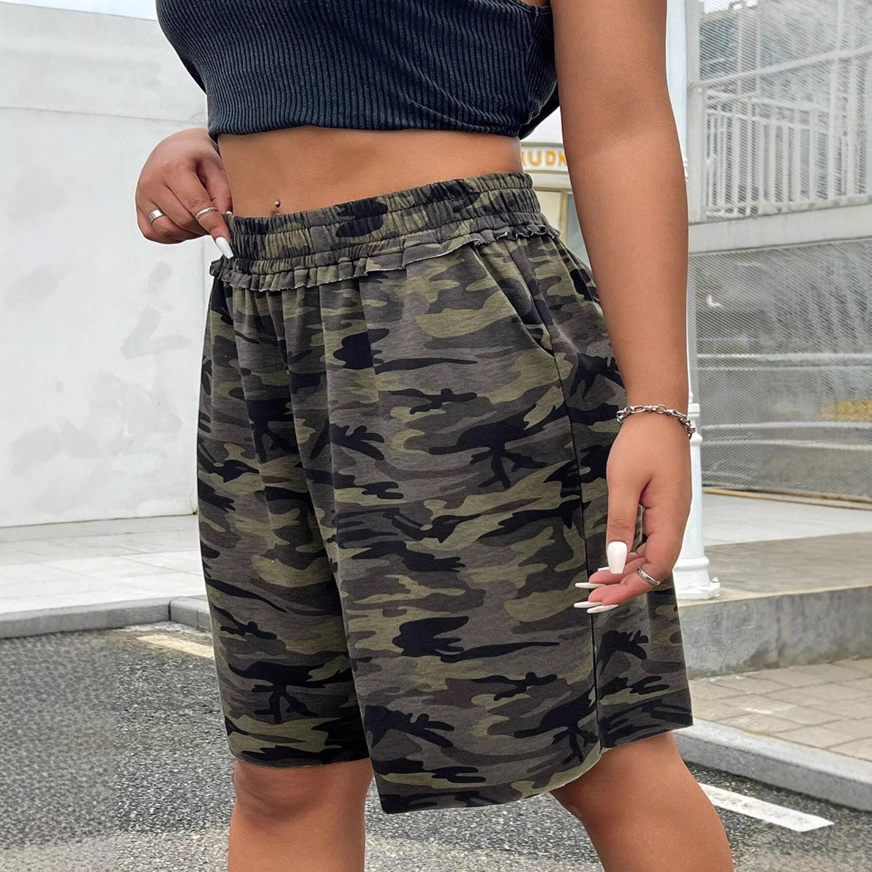 Damen Freizeithosen im modernen Camouflage-Design R&B