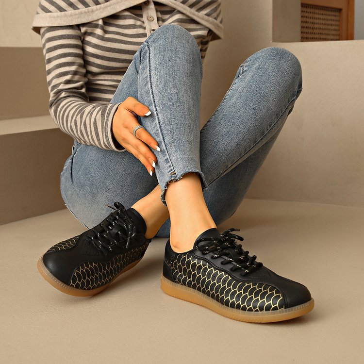 Damen modische Sneakers mit einzigartigem Musterdruck R&B