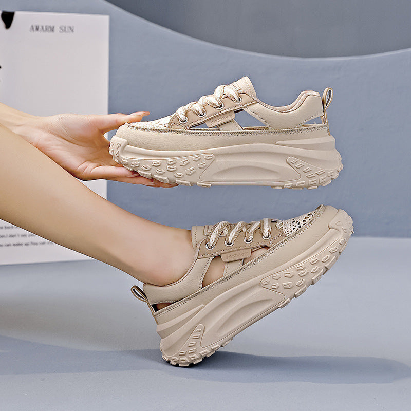 Damen Chunky Sneakers mit luftdurchlässigem Netz-Obermaterial und dämpfender Sohle R&B