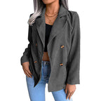 Damen Cord-Jacke mit doppelter Knopfleiste und modernem Schnitt R&B