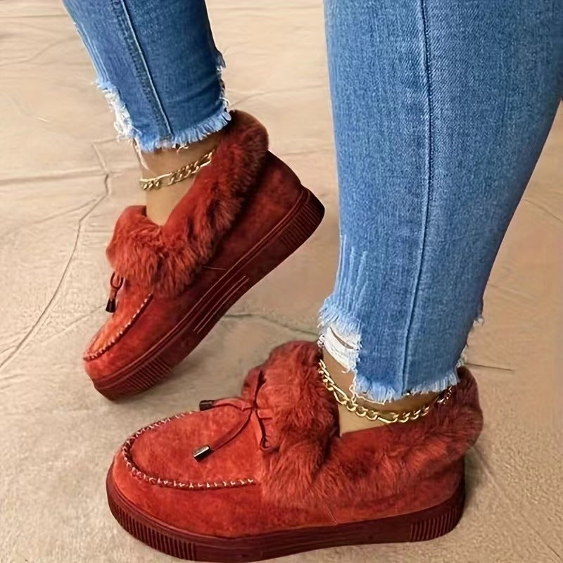 Damen Sneakers mit kuscheligem Fellkragen R&B