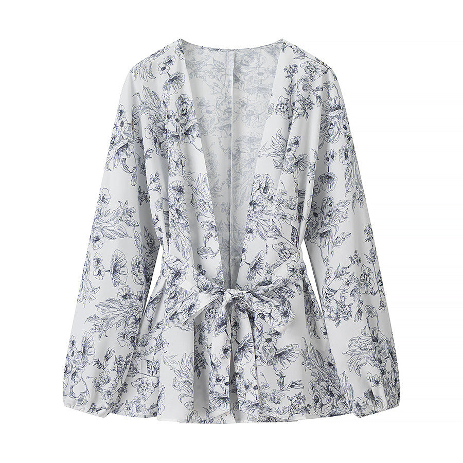 Damen entspannendes Pyjama-Set mit floralem Design R&B