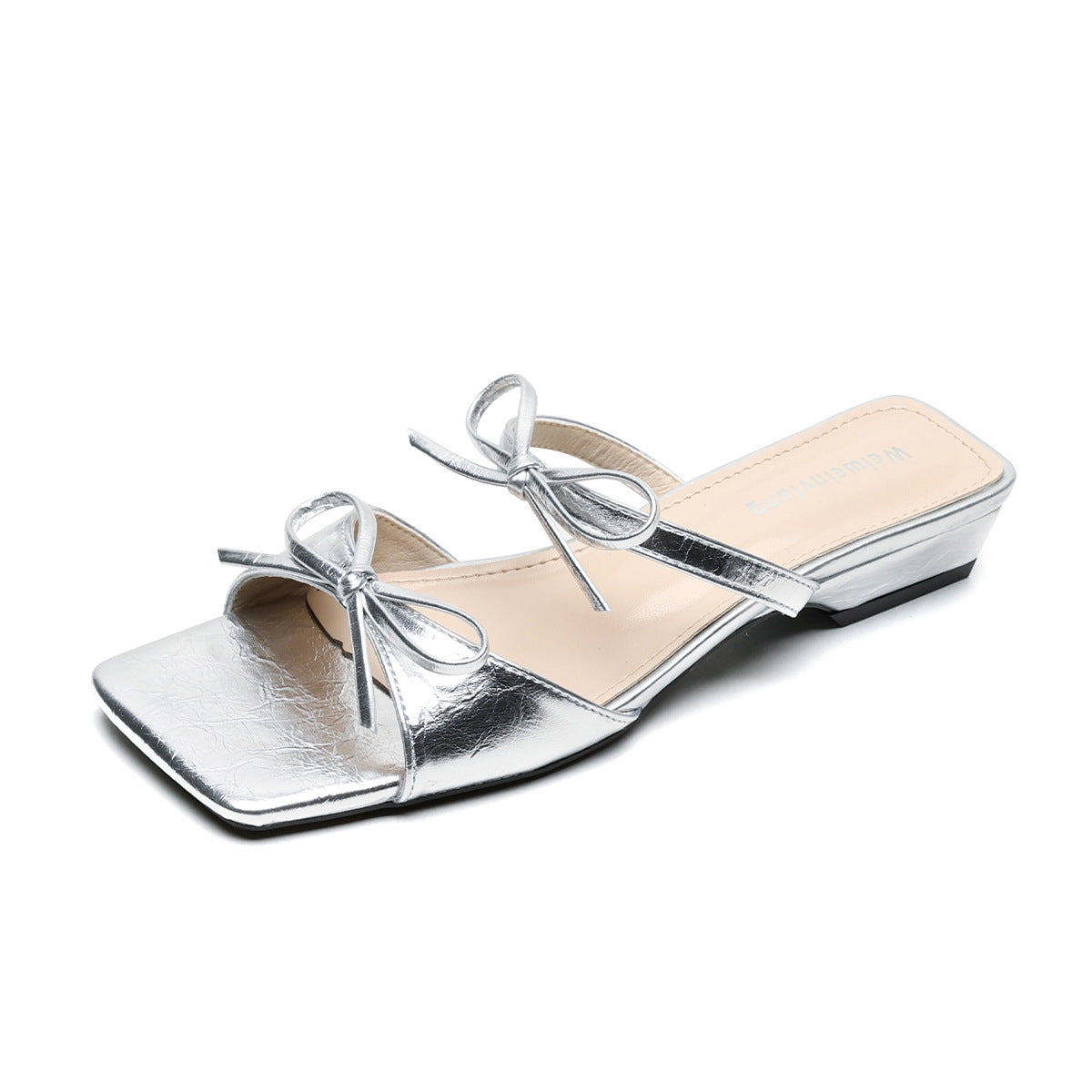 Damen elegante Slingback-Sandalen mit dekorativem Schleifenakzent