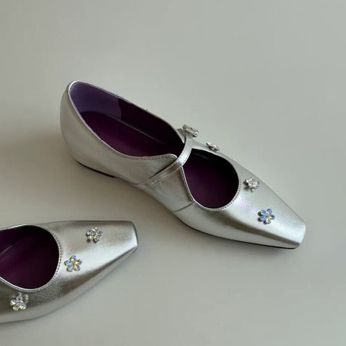 Damen Ballerina-Schuhe mit floralem Dekor und elegantem Schnallenverschluss R&B