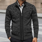 Herren strukturierte Strickjacke mit eleganter Zip-Front R&B