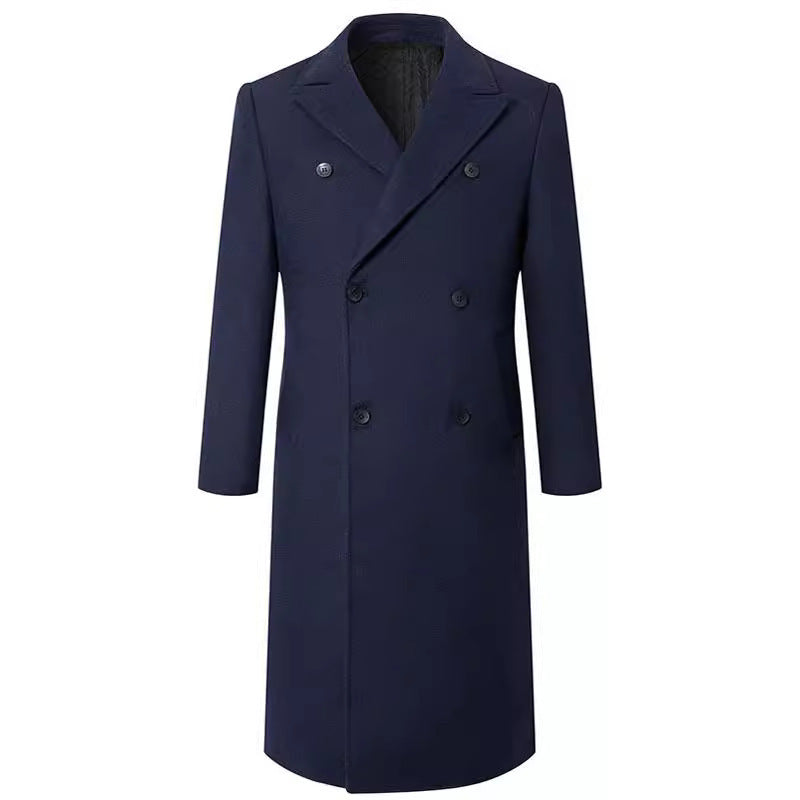 Herren eleganter Doppelt-Front-Mantel aus hochwertigem Material R&B