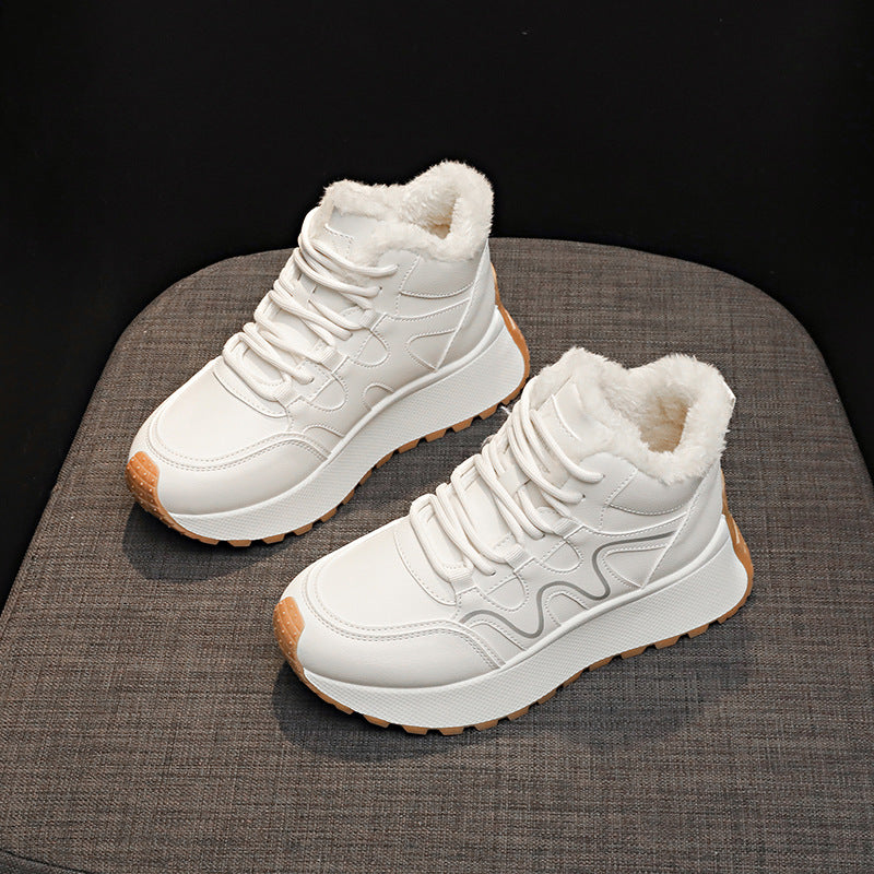 Damen sportliche High-Top Sneakers mit warmem Innenfutter und rutschfester Sohle R&B