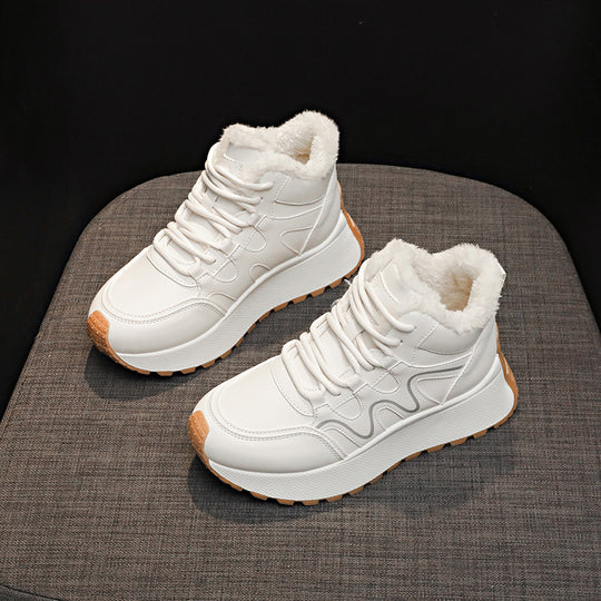 Damen sportliche High-Top Sneakers mit warmem Innenfutter und rutschfester Sohle R&B