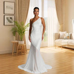 Damen asymmetrisches Abendkleid R&B