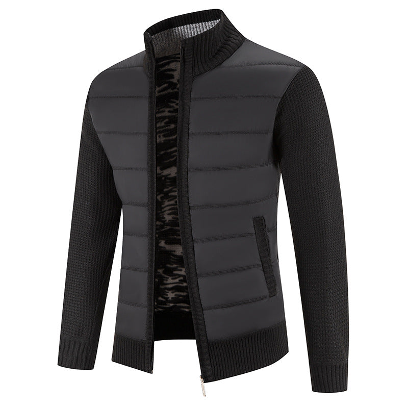 Herren gesteppte Jacke mit modischem Strickarm R&B