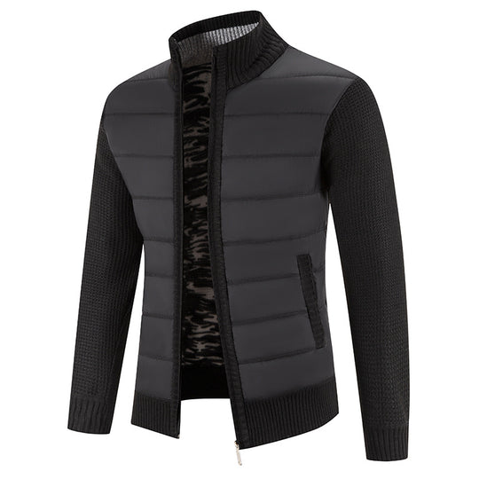 Herren gesteppte Jacke mit modischem Strickarm R&B