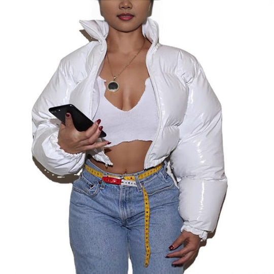 Damen Glänzende Kurzdaunenjacke R&B