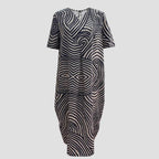 Damen Tunika-Kleid mit lässigem Streifenmuster und weit geschnittenem Design R&B
