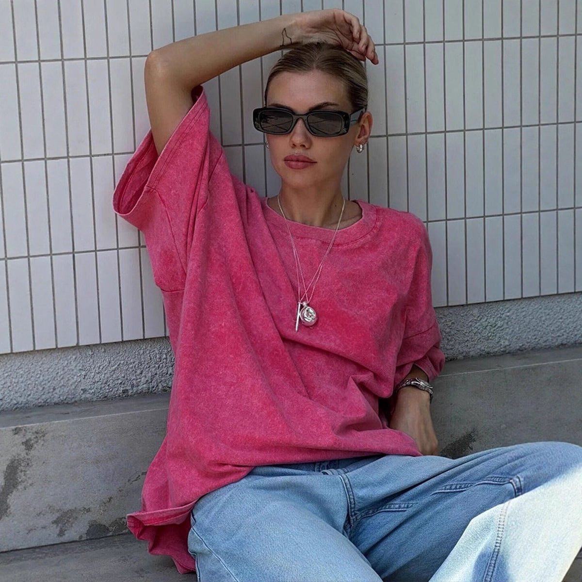 Damen Oversized T-Shirt aus hochwertiger Baumwolle R&B