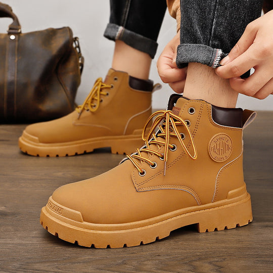 Herren Robuste Schnürboots aus hochwertigem Leder mit rutschfester Sohle R&B