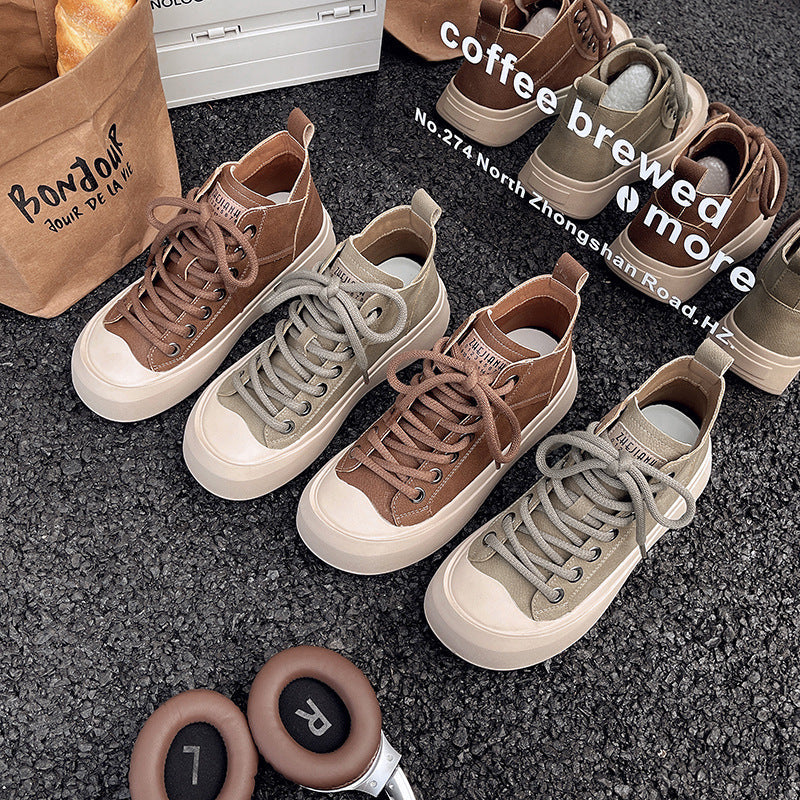Damen modische High-Top Sneakers mit robustem Sohlenprofil und atmungsaktivem Obermaterial R&B