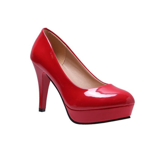 Damen Hochglanz Stiletto-Pumps mit modischem Plateau R&B