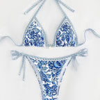 Damen Triangel-Bikini mit aufwendigem Floral-Design R&B