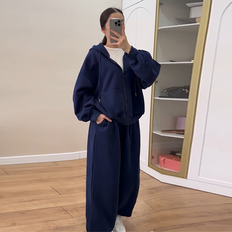 Damen lässiger Hoodie- und Jogginghose-Anzug R&B