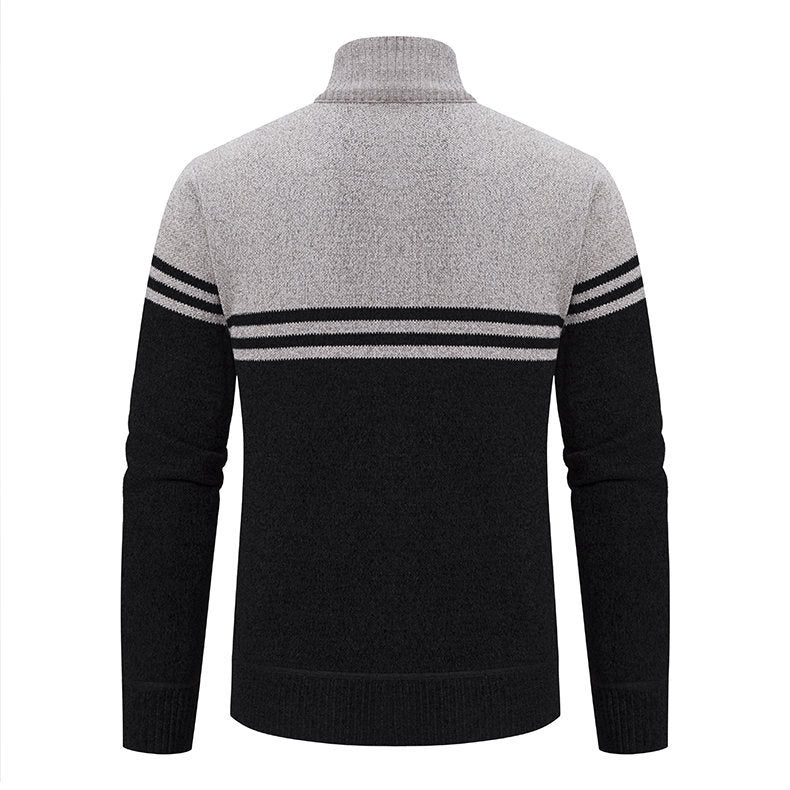 Herren stylische Freizeitjacke mit hohem Kragen und moderner Zipper-Detailierung R&B
