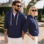 Herren sportlicher Kapuzenpullover mit halbem Reißverschluss und hochwertigen Materialien R&B
