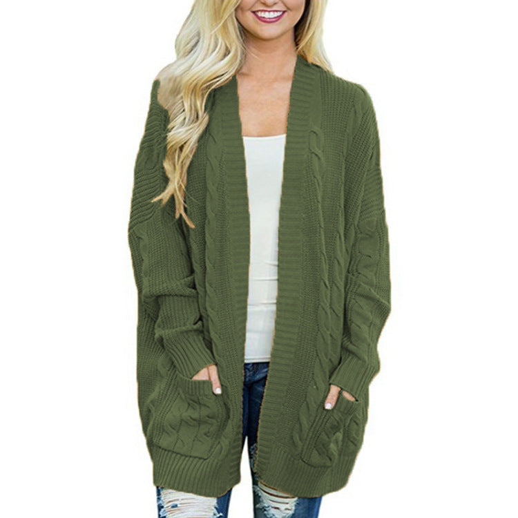 Damen Grobstrick Cardigan mit tiefen Taschen und eleganter Struktur R&B