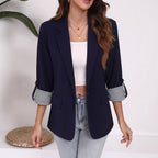 Damen Strukturierter Blazer mit modischem Kontrastärmel R&B