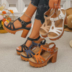 Damen Hochhackige Clogs mit geometrischem Design R&B
