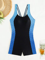 Damen Sportlicher Einteiler Badeanzug R&B 1782103762
