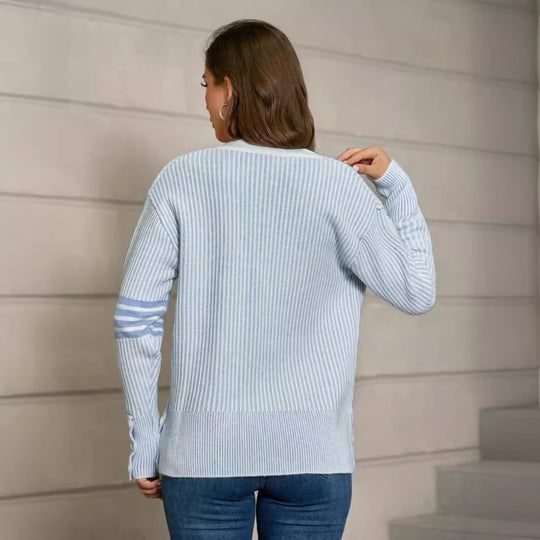 Damen modische Strickjacke mit Knopfdetails und praktischen Taschen R&B