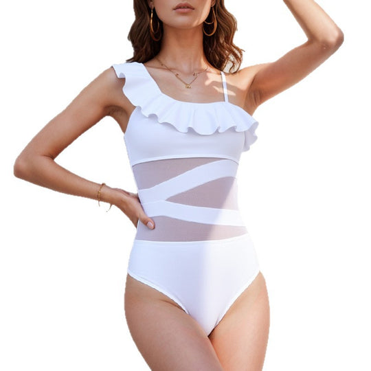 Damen Eleganter Monokini mit modischem Rüschendetail R&B