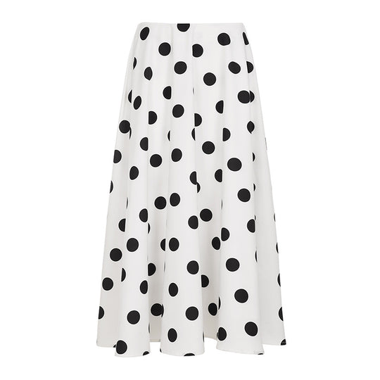 Damen Maxirock mit auffälligem Polkadot-Muster und voluminösem Schnitt R&B