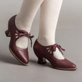Damen Elegante Schnürschuhe mit ausgefallenen Cut-Out-Details und komfortablem Blockabsatz R&B
