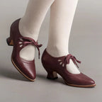 Damen Elegante Schnürschuhe mit ausgefallenen Cut-Out-Details und komfortablem Blockabsatz R&B