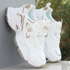 Damen Sportliche Sneakers mit atmungsaktiver Mesh-Oberfläche und stoßdämpfendem Sohlenprofil