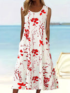 Damen Blumenmuster Sommerkleid R&B