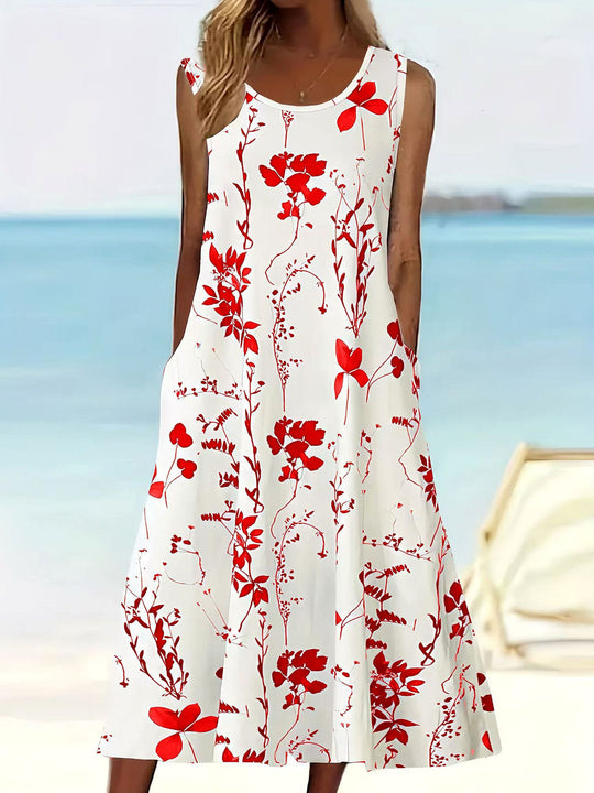 Damen Blumenmuster Sommerkleid R&B