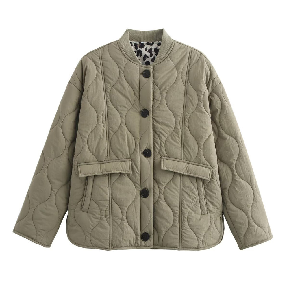 Damen gesteppte Übergangsjacke mit praktischen Taschen und elegantem Stehkragen R&B