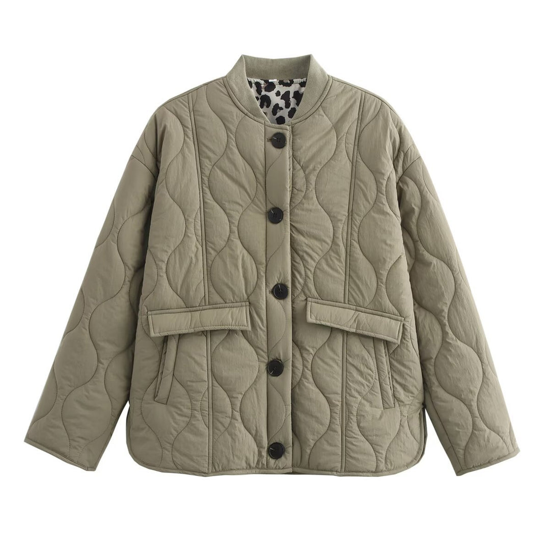 Damen gesteppte Übergangsjacke mit praktischen Taschen und elegantem Stehkragen R&B