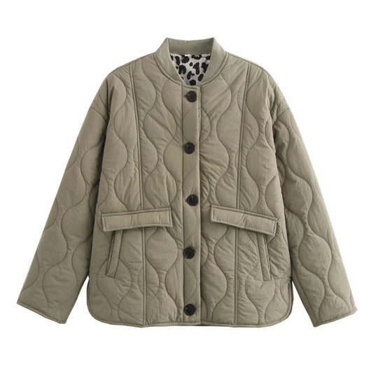 Damen gesteppte Übergangsjacke mit praktischen Taschen und elegantem Stehkragen R&B