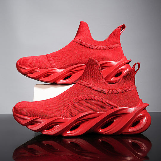Damen High-Performance Laufschuhe mit elastischem Strick-Obermaterial und innovativer Sohlenkonstruktion R&B