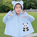 Unisex nan Kapuzenponcho für Kinder mit UV-Schutz, Ohrenkapuze und niedlichem Panda-Motiv  R&B