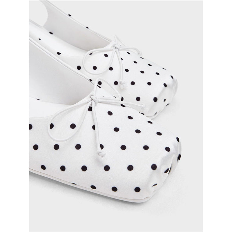 Damen Slingback-Pumps mit verspieltem Punktedesign und niedrigem Absatz R&B