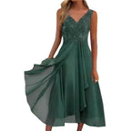 Damen Halbarm Abendkleid mit zarter Spitze und raffinierten Falten R&B