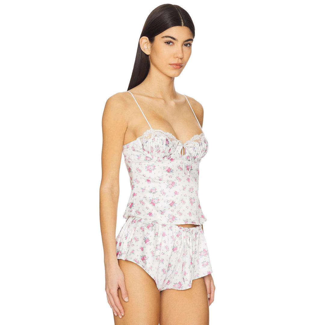 Damen Schlafset mit floralem Design und feinen Spaghettiträgern R&B