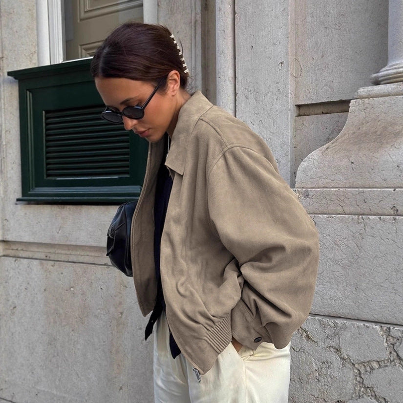 Damen Lässige Oversized Jacke aus weichem Material R&B