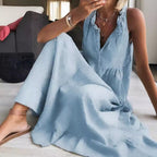 Damen Maxikleid mit romantischem Rüschendetail R&B