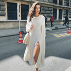 Damen Längerer kuscheliger Cardigan mit weitem Schnitt R&B