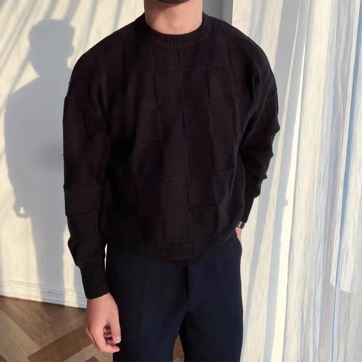 Herren lässiger Pullover mit strukturiertem Design R&B