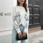 R&B | Verspielter Strickpullover Mit Katzenmuster